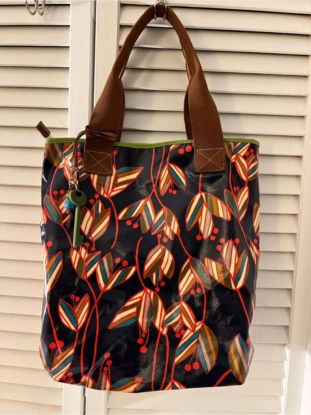 FINAL Key Pier Fossil Coated Canvas Berry Print Tote 2011